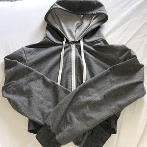 Grey cropped hoodie